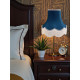 Navy Blue, Grey and Cream Fabric Lampshade