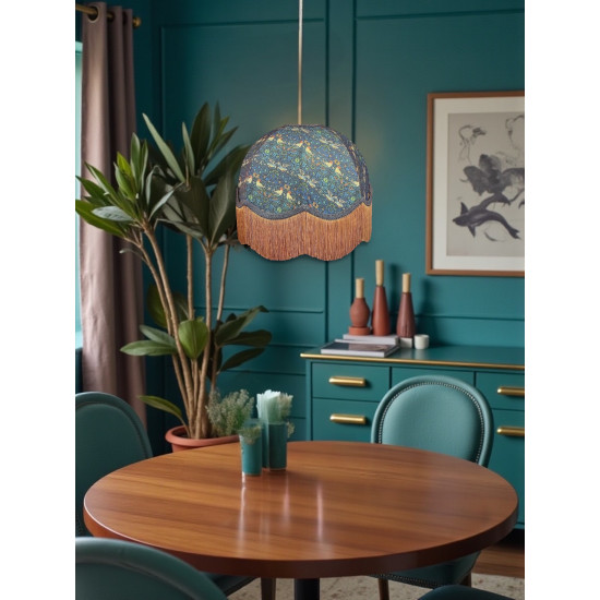William Morris Birds Blue Dome Lampshade