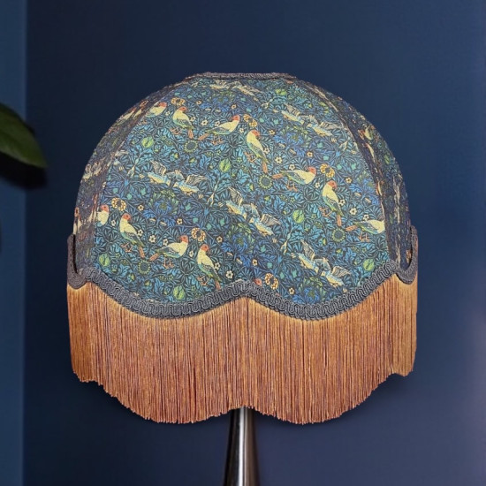 William Morris Birds Blue Dome Lampshade