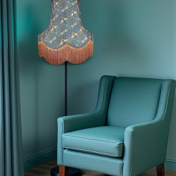 William Morris Birds Blue Lampshade