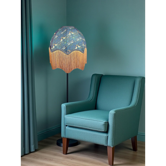 William Morris Birds Blue Parachute Dome Lampshade