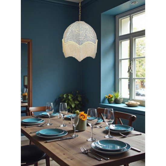 William Morris Larkspur Azure Cream Parachute Dome Lampshade
