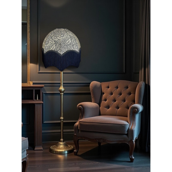William Morris Larkspur Ebony Black Parachute Dome Lampshade