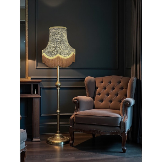 William Morris Larkspur Ebony Gold Lampshade