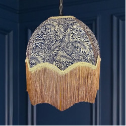 William Morris Larkspur Navy Gold Parachute Dome Lampshade