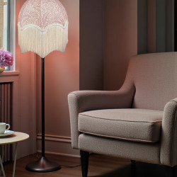 William Morris Larkspur Rose Pink Cream Parachute Dome Lampshade