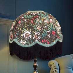 William Morris Molly Black Duck Egg Dome Lampshade
