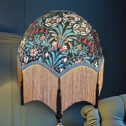 William Morris Molly Black Tassel Parachute Dome Lampshade