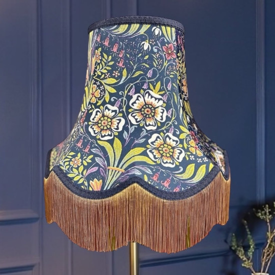 William Morris Molly Blue Gold Lampshade