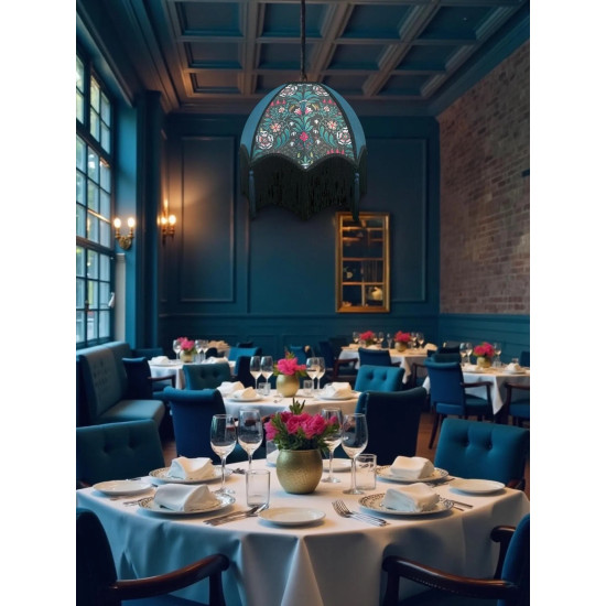 William Morris Molly Blue Panel Parachute Dome Lampshade