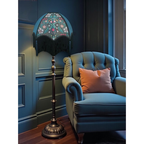 William Morris Molly Blue Panel Parachute Dome Lampshade