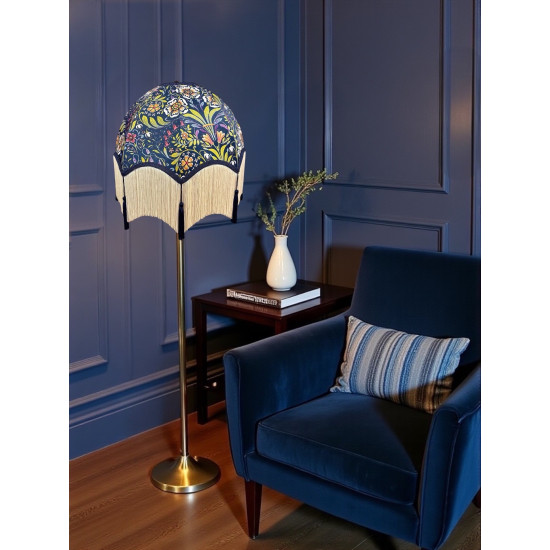 William Morris Molly Blue Tassel Parachute Dome Lampshade