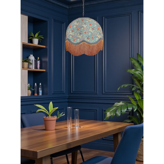 William Morris Snakeshead Blue Dome Lampshade