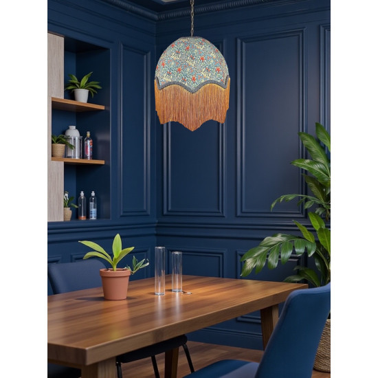 William Morris Snakeshead Blue Parachute Dome Lampshade