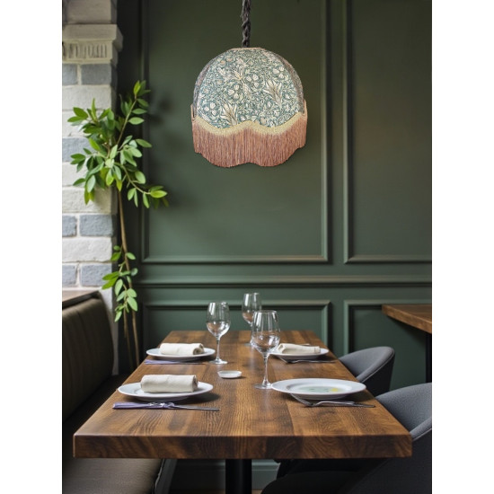 William Morris Snakeshead Forest Green Gold Dome Lampshade