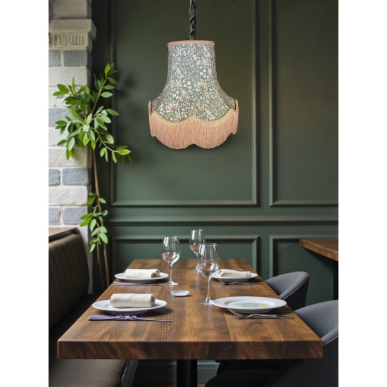 William Morris Snakeshead Forest Green Gold Lampshade