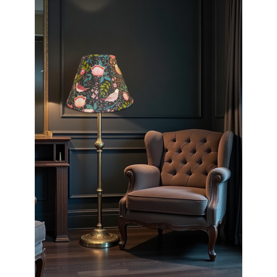 William Morris Strawberry Thief Black Fabric Tapered Empire Lampshade