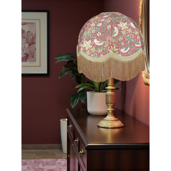 William Morris Strawberry Thief Crimson Dome Lampshade