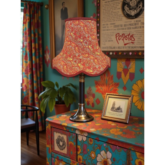 William Morris Strawberry Thief Crimson Burgundy Modern Lampshade