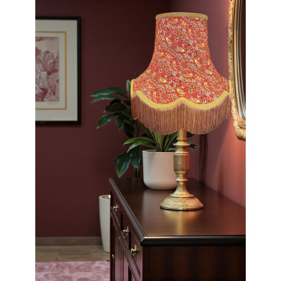 William Morris Strawberry Thief Crimson Gold Lampshade