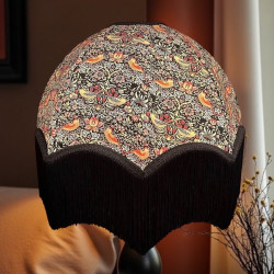 William Morris Strawberry Thief Ebony Black Parachute Dome Lampshade
