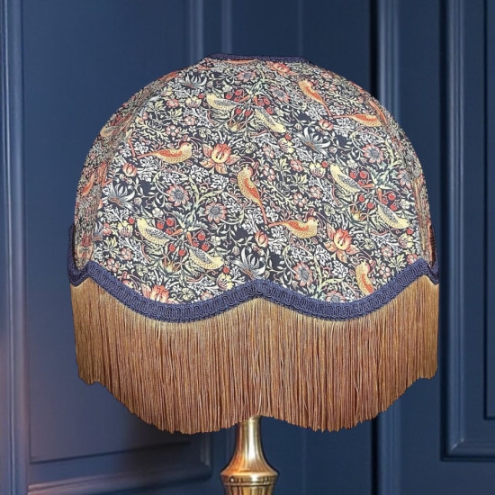 William Morris Strawberry Thief Navy Dome Lampshade