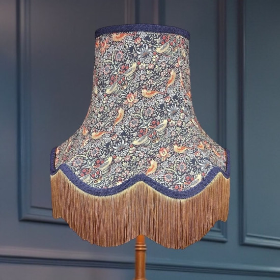 William Morris Strawberry Thief Navy Lampshade