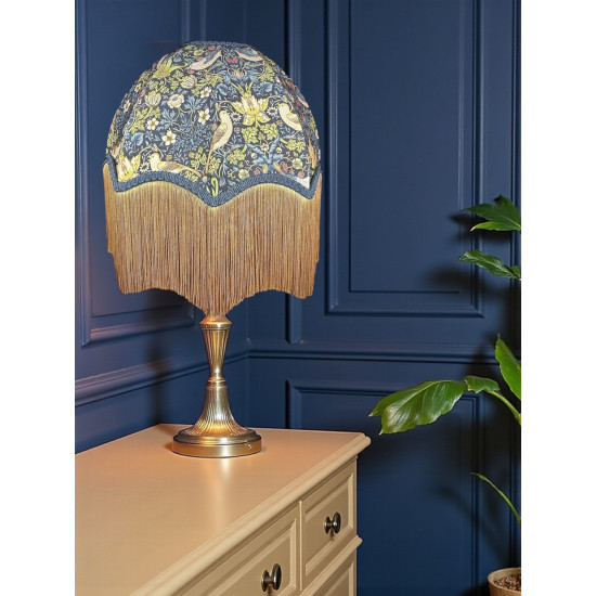 William Morris Strawberry Thief Navy Slate Parachute Dome Lampshade