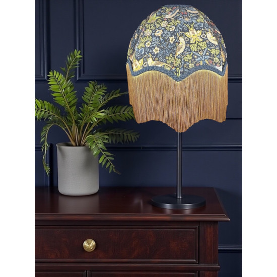 William Morris Strawberry Thief Navy Slate Parachute Dome Lampshade