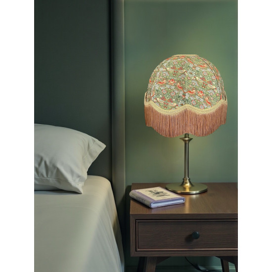 William Morris Strawberry Thief Sage Gold Dome Lampshade
