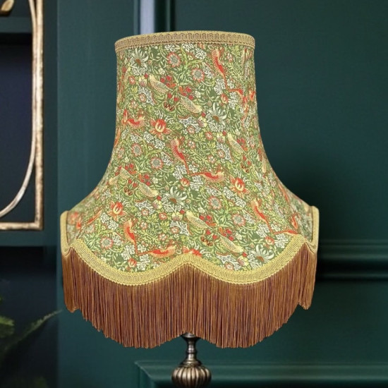William Morris Strawberry Thief Sage Gold Lampshade