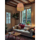 William Morris Willow Bough Crimson Parachute Dome Lampshade