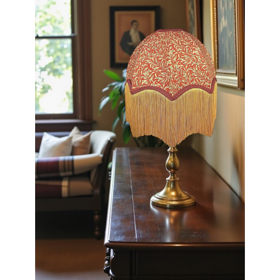 William Morris Willow Bough Crimson Parachute Dome Lampshade
