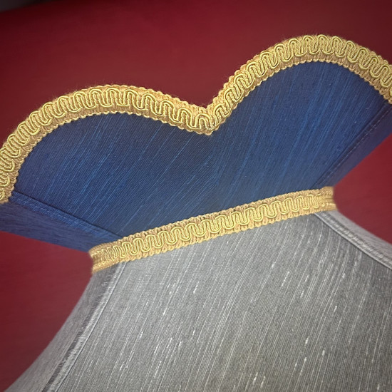 Grey, Navy Blue and Gold Victorian Fabric Lampshades